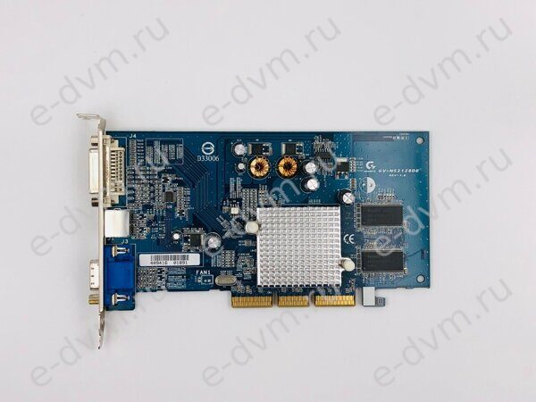 Видеокарта Gigabyte GV-N52128DE OEM FX 5200 128 Mb DDR DVI TV-out AGP Rev.1.0